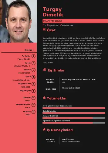 İnşaat Mühendisi Cv Örnekleri cv indir